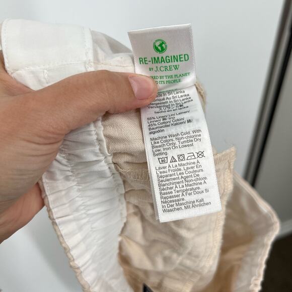 J. Crew Factory Linen-Cotton Blend Elastic-Back Sailor Pants High Rise - Picture 6 of 7